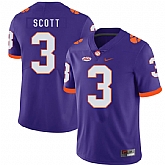 Clemson Tigers 3 Artavis Scott Purple Nike College Football Jersey Dzhi,baseball caps,new era cap wholesale,wholesale hats